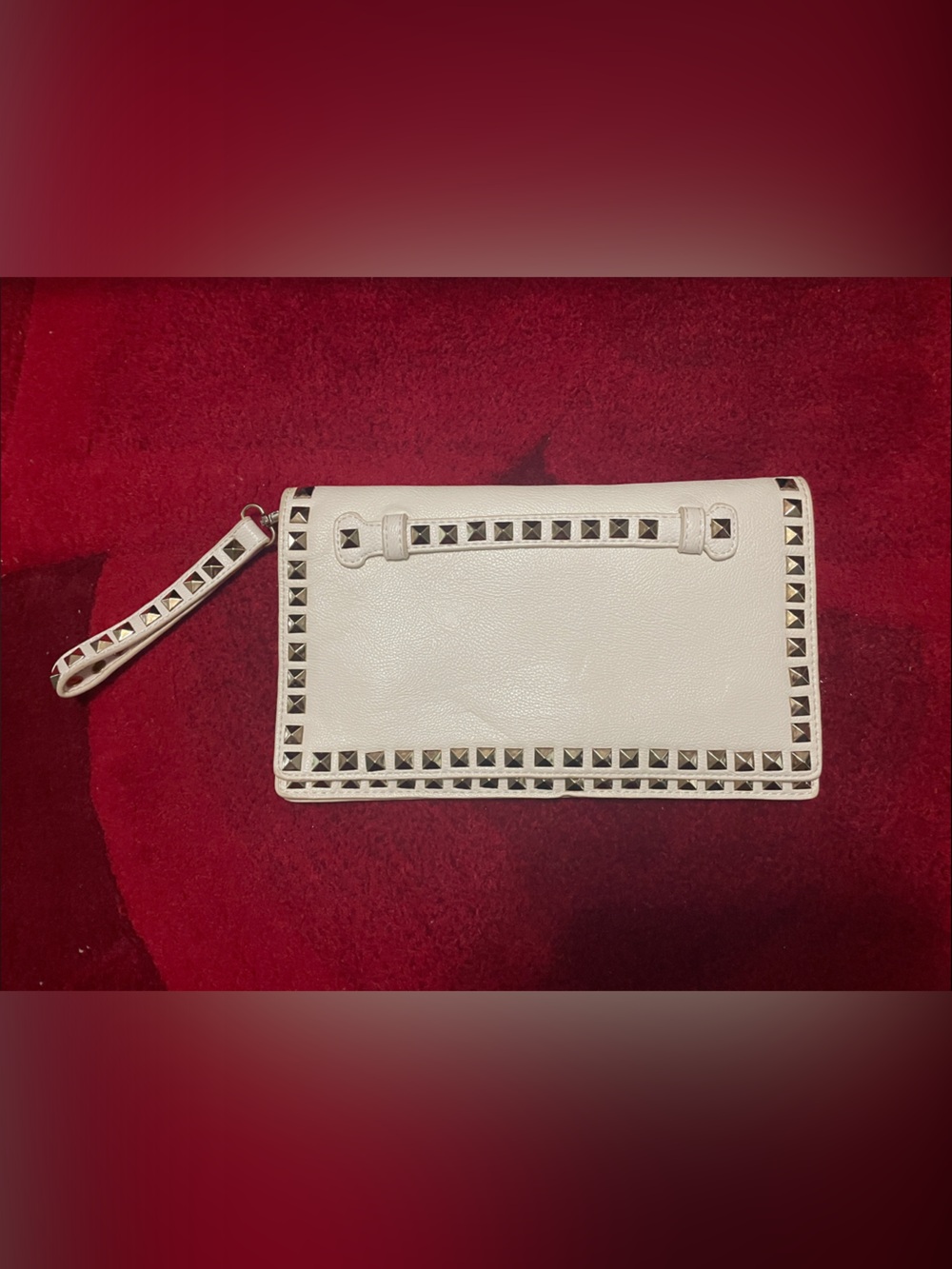 White Clutch with Gold Studs